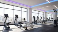 bright home gym lighting