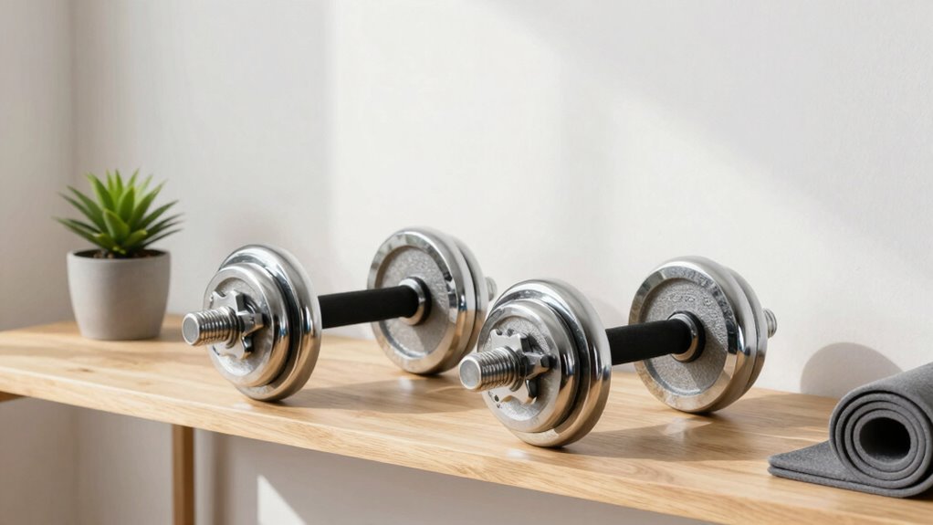 compact safe adjustable dumbbells