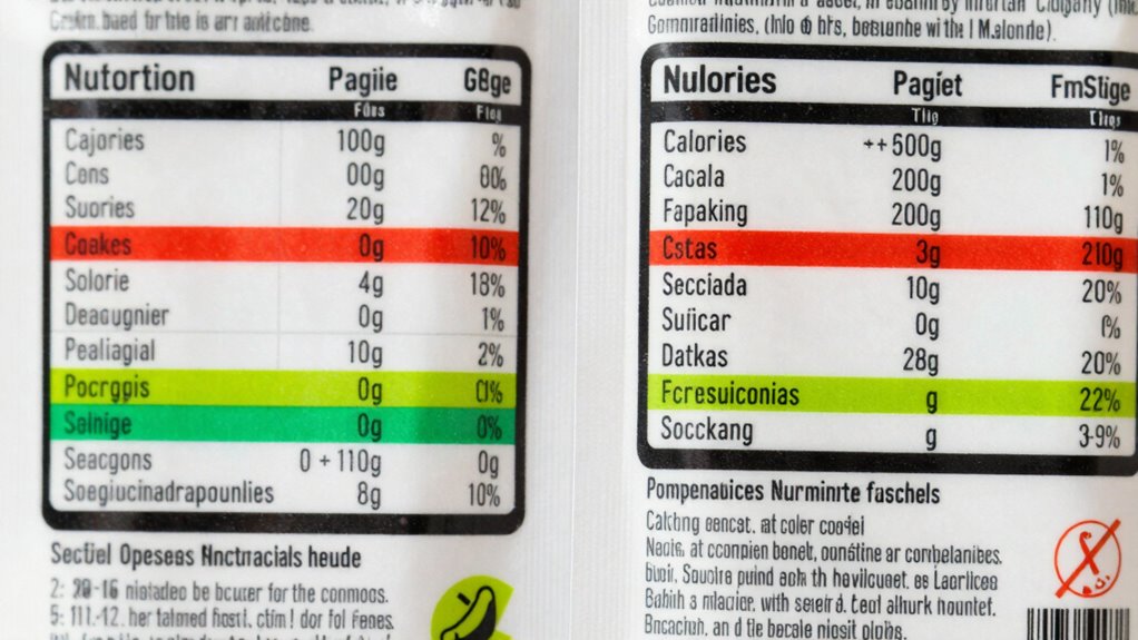 compare labels for nutrition