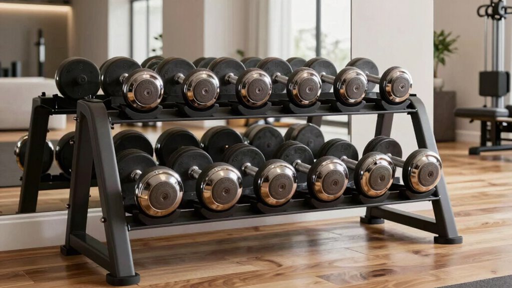 dumbbell sets with rack