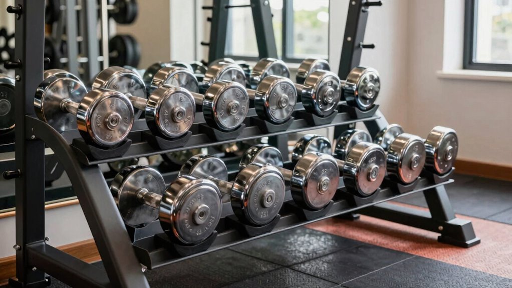dumbbell sets with racks