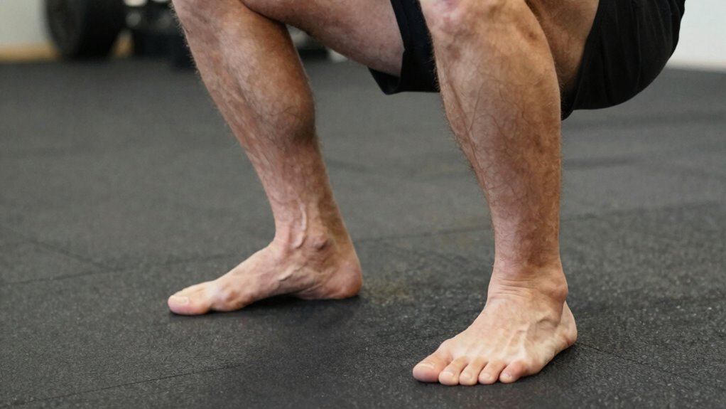 feet shoulder width apart