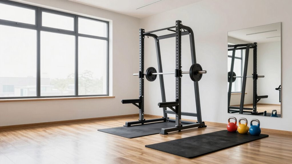 simple organized workout space