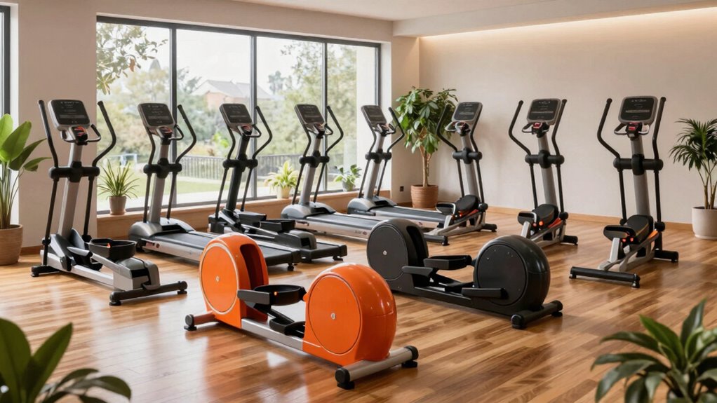 space saving elliptical machines