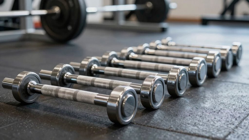 top barbells with knurling